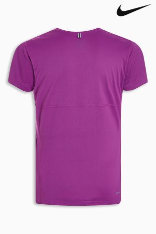 Nike Purple Run Short Sleeve Miler Tee